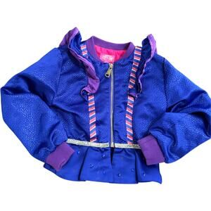 Jojo's Closet Siwa Girls Blue Purple Ruffle Jacket Sparkle Zip Up